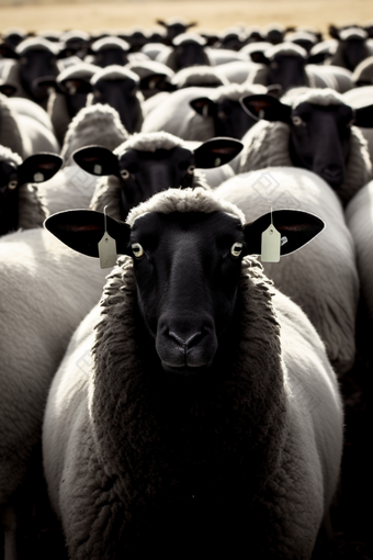 养殖直销农场的杜泊羊群摄影图