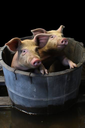 现代科技畜牧养殖饲养猪圈消毒浸泡池摄影图