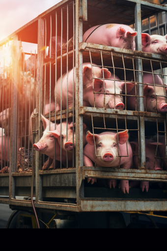 现代畜牧业猪的运输猪场养殖摄影图