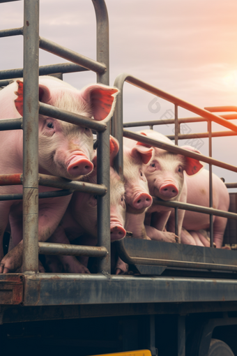 猪的运输猪场养殖摄影图