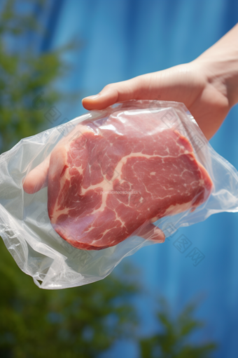 餐饮超市包装猪肉加工摄影图