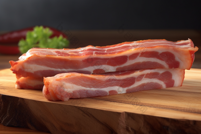 市场猪肉加工美食摄影图