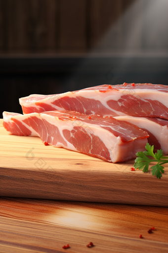 餐饮超市菜场采购肉类猪肉加工美食摄影图