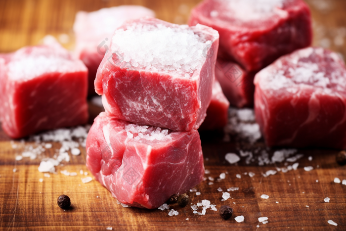 市场冷冻猪肉美食摄影图