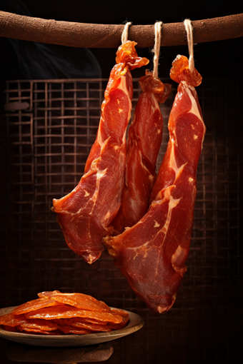肉类市场腊肉年货预制菜摄影图