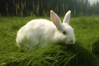 新西兰兔养殖摄影图