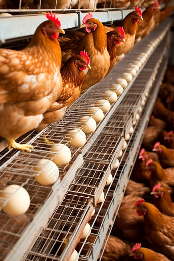 高品质营养鸡蛋生产线摄影图