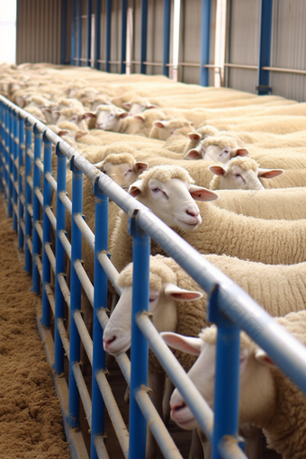 优质专业羊群标准化养殖基地摄影图