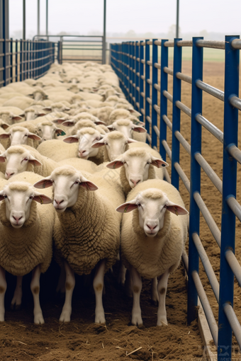 培育羊群标准化养殖<strong>基地</strong>摄影图