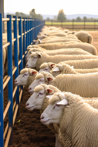 供应营养<strong>高</strong>品质羊群标准化养殖基地摄影图