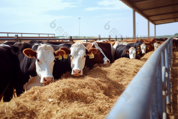牛现代化养殖基地摄影图