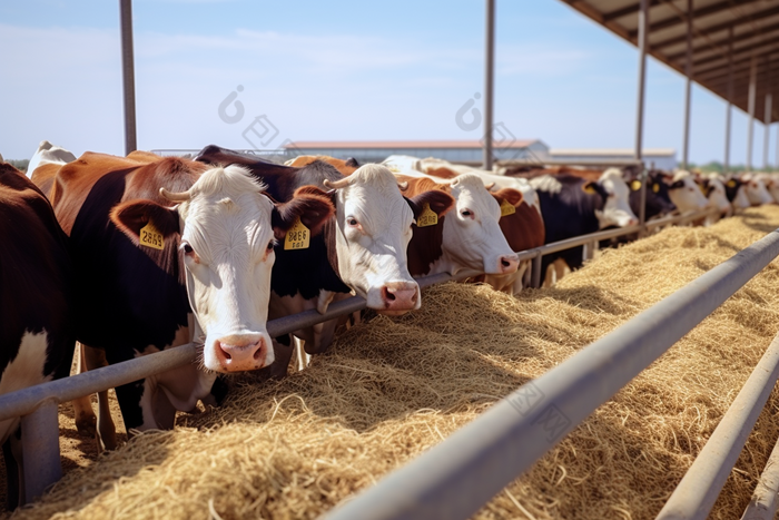 优质牛现代化养殖基地摄影图