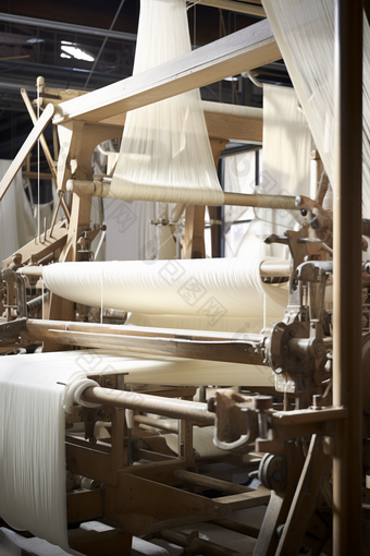 羊毛纱<strong>纺丝</strong>机生产加工摄影图