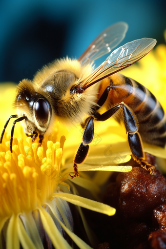 益虫蜜蜂采蜜摄影图