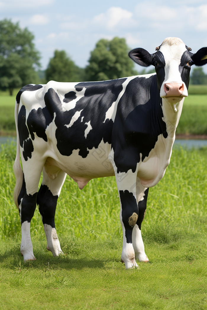 荷斯坦奶牛奶牛养殖摄影图-