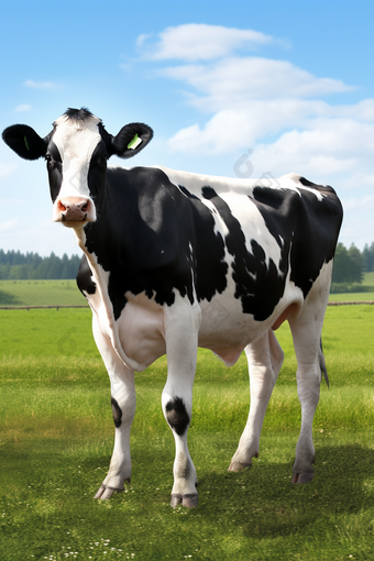 农业荷斯坦奶牛摄影图