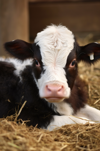 畜牧业荷斯坦奶牛幼崽摄影图