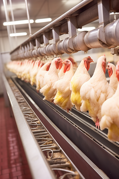 鸡肉工厂生产线摄影图
