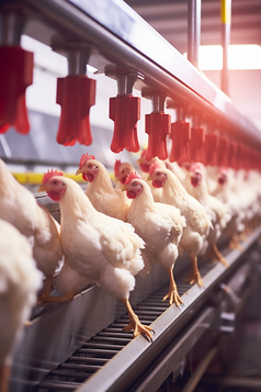 优质标准鸡肉工厂生产线摄影图