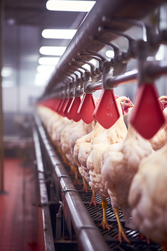 鸡肉工厂卫生生产线摄影图
