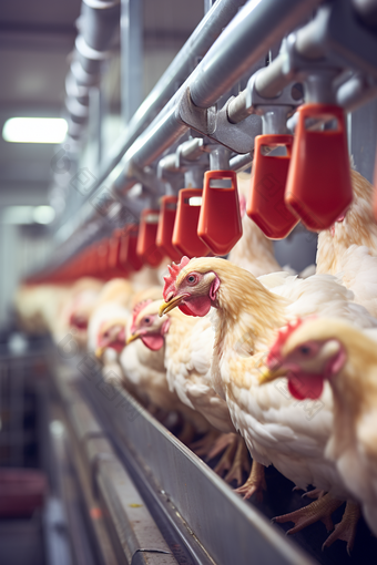 高标准供应鸡肉工厂生产线摄影图