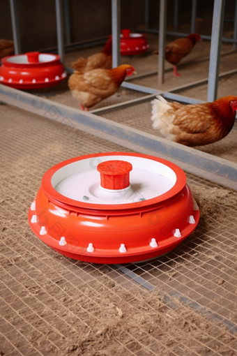 优质鸡饲料自动喂食器摄影图