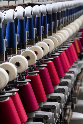 小型羊毛线加工工厂摄影图