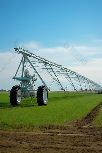农业农村庄稼农田作物种植用具灌溉机摄影图