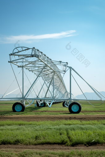 庄稼农田作物种植机械用具灌溉机摄影图