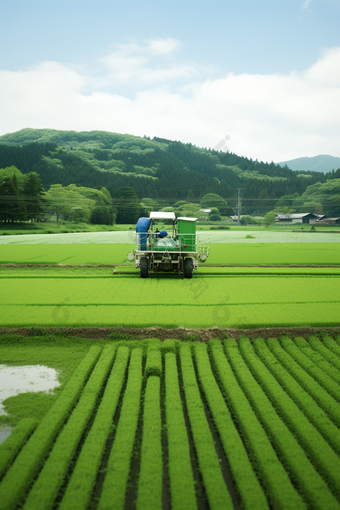 农业农村庄稼农田作物种植用具种植机摄影图