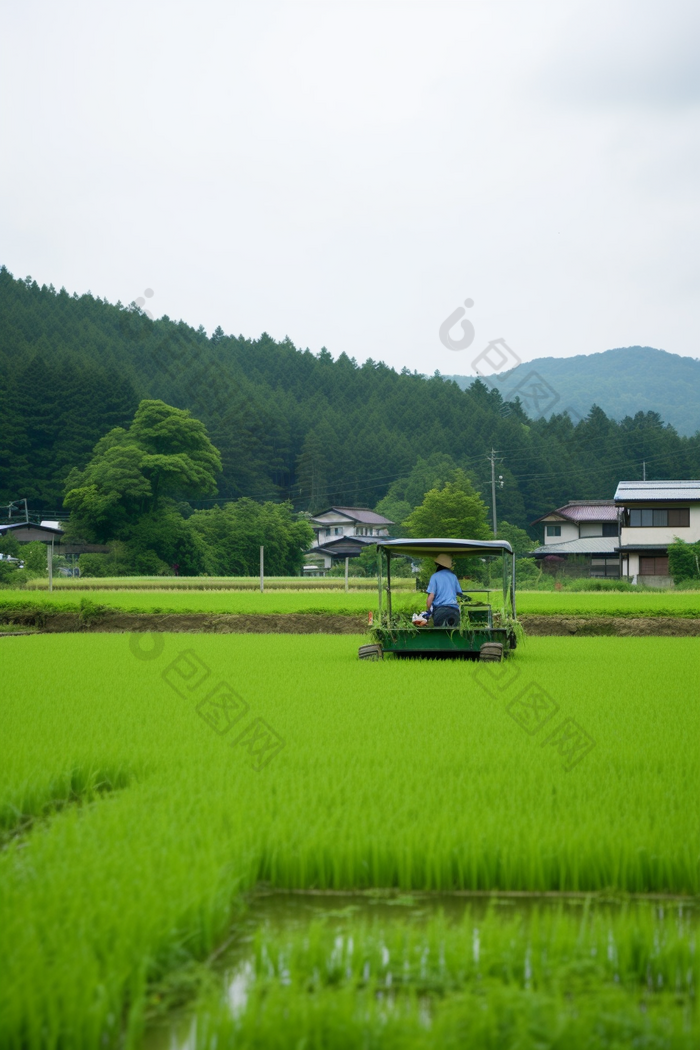 农田作物种植机械用具种植机摄影图