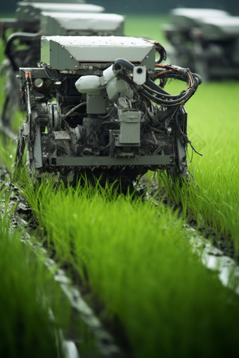 农业农村庄稼作物种植移植机机械用具摄影图