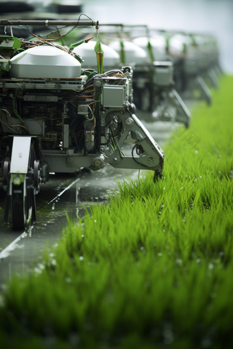农业农村农田作物种植移植机机械用具摄影图