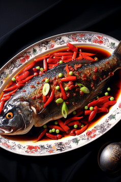 中国餐饮美食特色徽菜臭鳜鱼摄影图