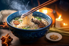 中国餐饮美食地方特色西北菜羊肉泡馍拉面摄影图