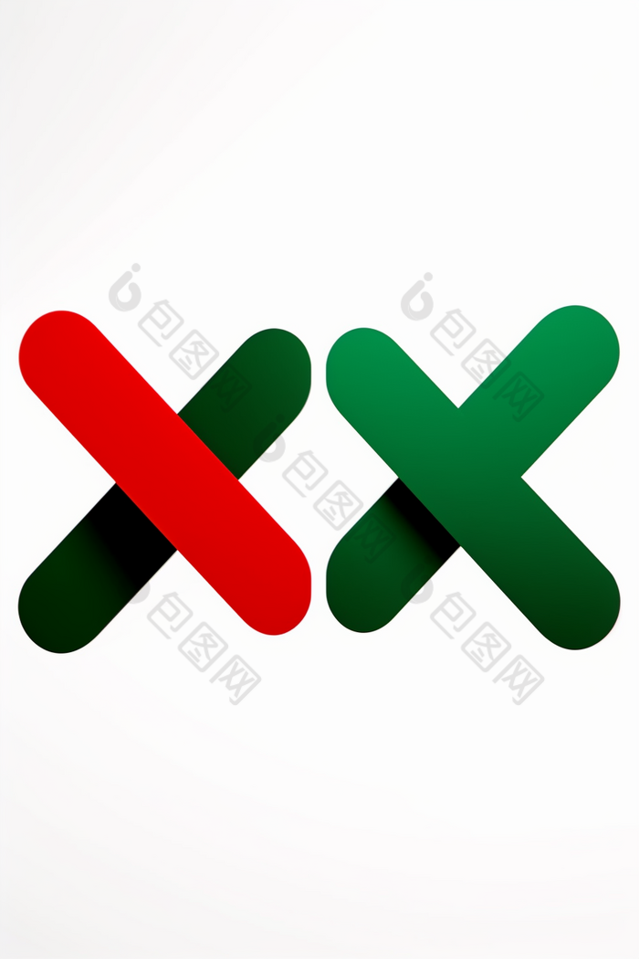 企业宣传商务图标标示标识对号叉号符号摄影图片-包图网