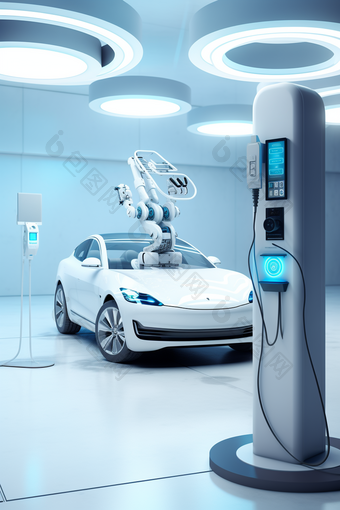 现代环保科技交通电车新能源汽车摄影图