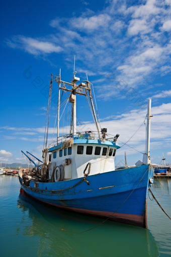 捕捞拖网渔船摄影图