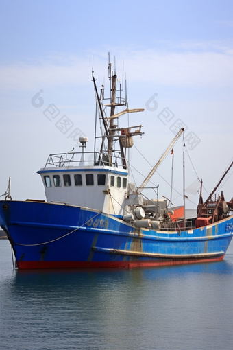 小型流网渔船摄影图