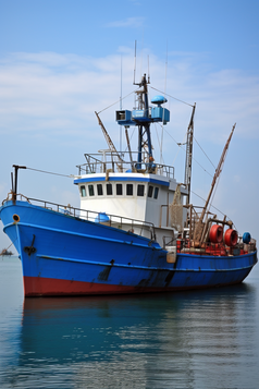 大型捕捞流网渔船摄影图