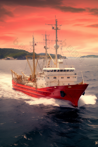 新型远洋延绳钓渔船摄影图