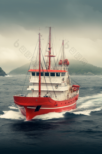 大型远洋延绳钓渔船摄影图