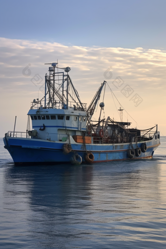远洋渔船停泊摄影图