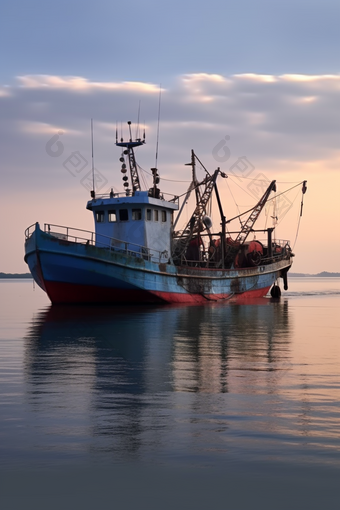海上远洋渔船摄影图