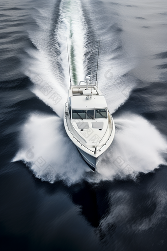 舷外发动机动力钓鱼船远洋摄影图