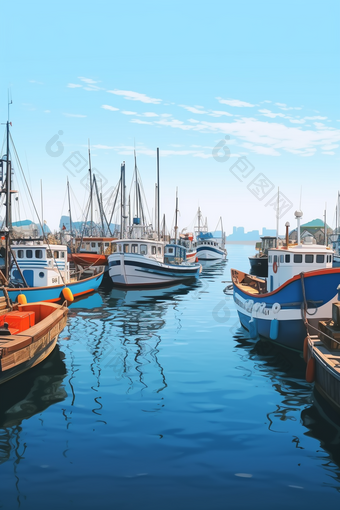 港口渔业码头摄影图