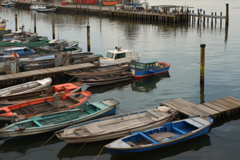 传统渔船避风锚泊摄影图