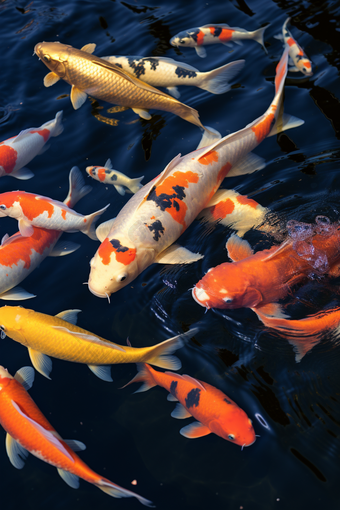 水产海产鱼类养殖海鲜餐饮河鲜锦鲤摄影图
