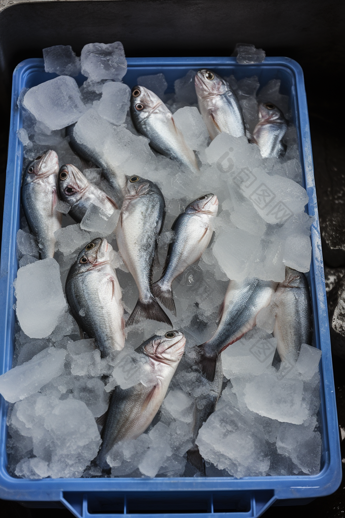 深海鱼捕捞生鲜冷链冷冻储藏摄影图