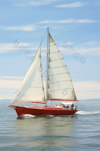 捕捞休闲海钓风帆船摄影图